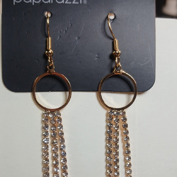 Paparazzi Gold With Bling Bling Dangle Earrings - Picture 9 of 9